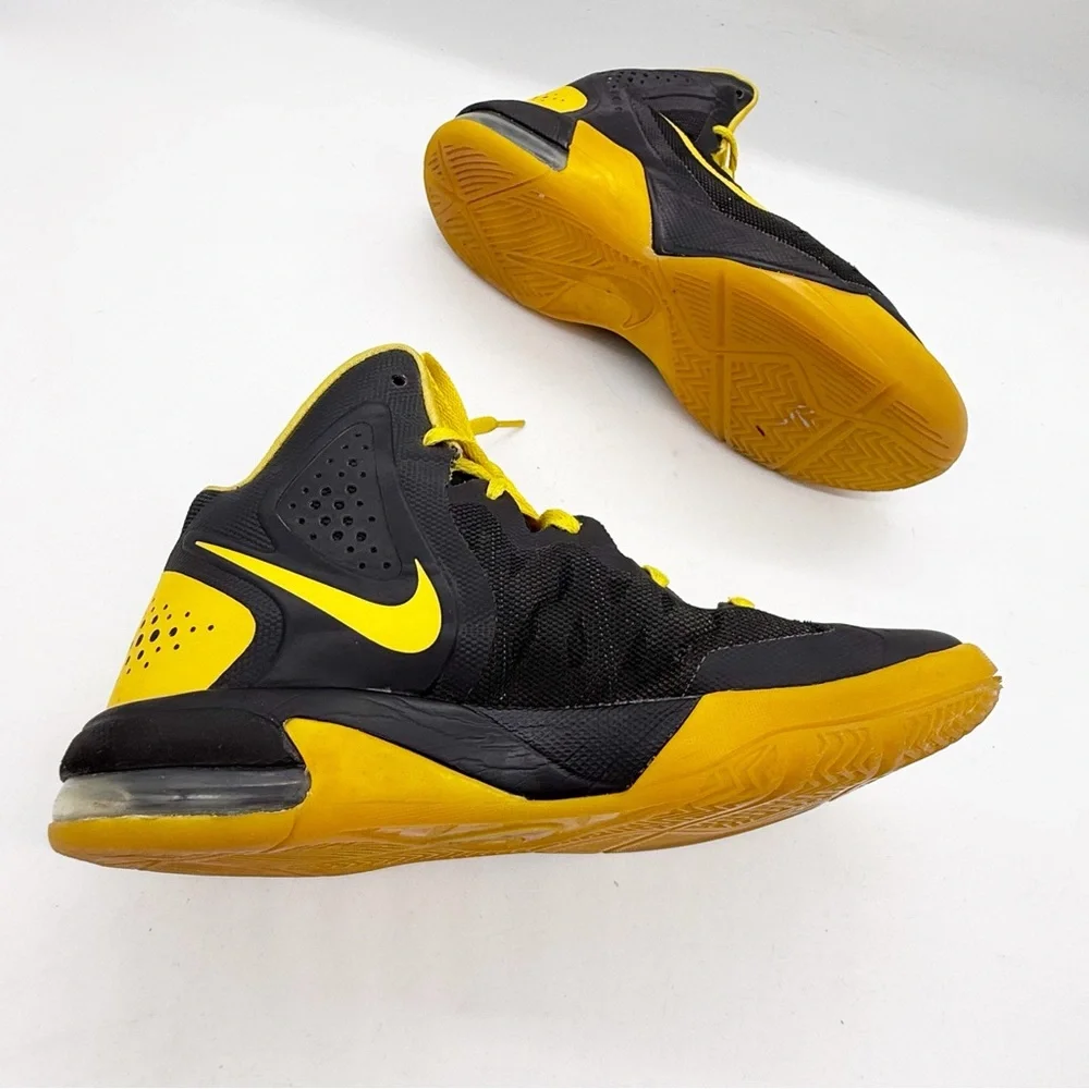 Nike Zoom Hyperenforcer Basketball Shoe Mens Size 9.5 Black Yellow Athleisure